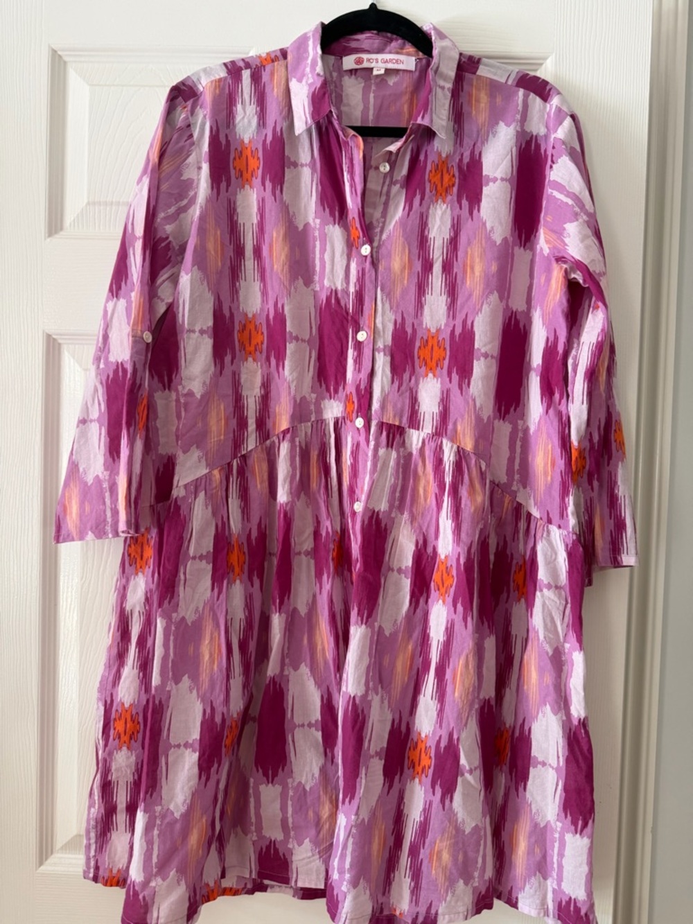 Noa's Garden Pink Patterned Button-Front Women's Dress